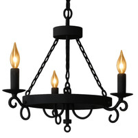 Custom Wrought Iron Chandelier for Small Spaces | Hand-Forged Iron Lighting