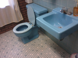 Vintage Style Blue Toilet