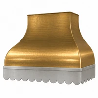 Brass Range Hood with Zinc Apron and Iron Frame Kitchen Images