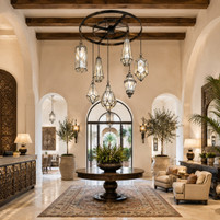 Moroccan Ring Chandelier with Espejo Viejo Lanterns
