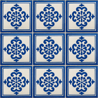 Cobalt Floral Talavera Tile Design – Handcrafted Mexican Tile