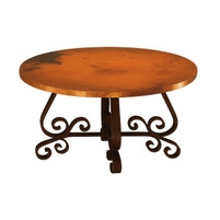 Colonial Copper Table & Iron Base | Artisan Craftsmanship