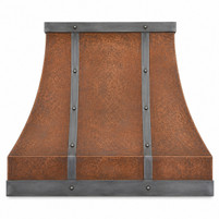 Copper Bell Range Hood with Zinc Frame and Twin Riveted Straps Kitchen Images