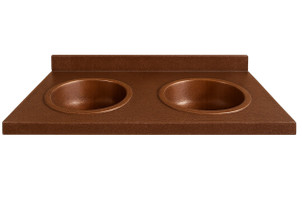 Double Copper Sink Vanity – Handcrafted Bathroom Style