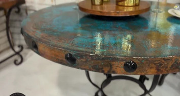 ​Oxidized Round Copper Tabletop 