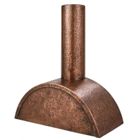 Copper Range Hood with Barrel Canopy and Round Chimney Kitchen Images