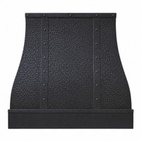 Dark Hammered Zinc Range Hood for Rustic Kitchen Lifestyle Images