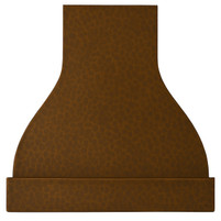 Gently Hammered Copper Range Hood – Bell Silhouette & Architectural Trim