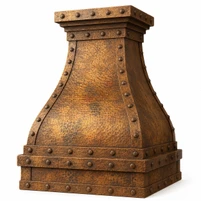 Gothic Dome Copper Range Hood with Riveted Straps Kitchen Images