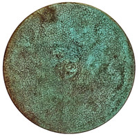 Round Oxidized Copper Tabletop – Handcrafted Verdigris Patina Surface