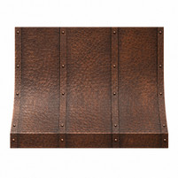 Hammered Copper Range Hood with Adjustable Straps Images