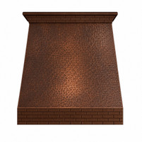 Hand-Hammered Copper Range Hood with Brick-Style Apron Kitchen Images