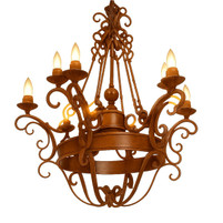 Tall Ceiling Iron Chandelier | Hand-Forged Vertical Elegance