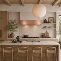 Hand-Polished Copper Box Under-Cabinet Hood Guide