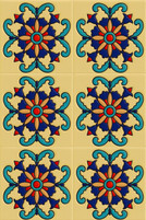 Talavera Relief Tile with Floral Scroll | Handcrafted Mexican Ceramic for Accent Walls and Backsplashes