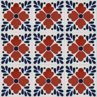 Talavera Craftsmanship for Striking Interiors & Patios - Red and Blue Floral Mexican Tile