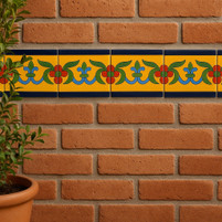 Yellow Blue Talavera Border Tile Guide
