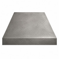 Minimalist Hammered Zinc Range Hood with Tapered Silhouette Lifestyle Images