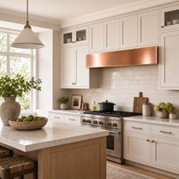 Smooth Hand-Polished Copper Under-Cabinet Box Hood Guide