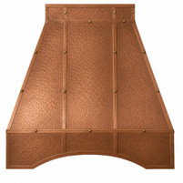 Paneled Tapered Copper Range Hood with Riveted Straps Kitchen Images