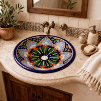 Painted Mexican Talavera Bathroom Sinks