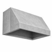 Smooth Zinc Range Hood with Clean Angled Silhouette Kitchen Images