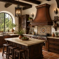 Hand-Hammered Bell Copper Range Hood with Riveted Apron Guide