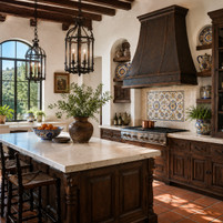Old World Bell Copper Range Hood with Architectural Crown Guide