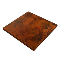Square Copper Tabletop: Hand-Hammered Elegance for Rustic and Modern Spaces