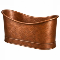 Straight-Wall Freestanding Copper Bathtub Bathroom Images