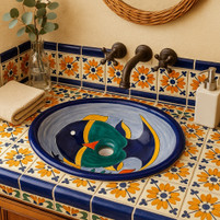 Talavera Sinks With Mexican Symbols