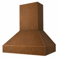 Tapered Copper Range Hood with Rectangular Chimney Kitchen Images