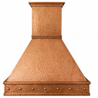 Tapered Copper Range Hood with Rope Band Images