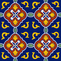 Blue & Yellow Medallion Talavera Tile | Hand-Painted Mexican Ceramic Accent