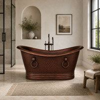 72-Inch Copper Bathtub Lifestyle Images