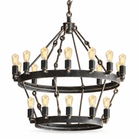 Two-Tier Spanish Colonial Iron Chandelier Interior Images