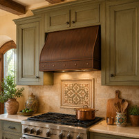 Under-Cabinet Copper Hood with Curved Front Guide