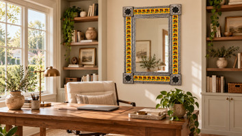 Yellow Sunflower Talavera Mirror Interior Images