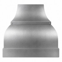 Hammered Zinc Bell Range Hood with Band and Boxed Apron in Kitchen Images