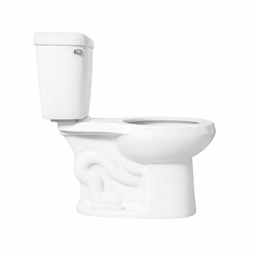 White two-piece Mexican ceramic toilet side view