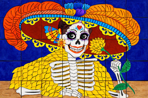 Day of the dead catrina mural