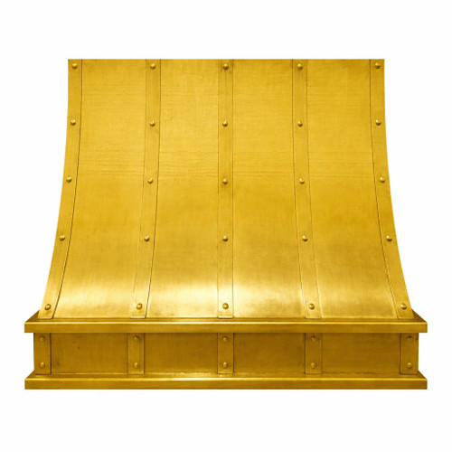 Front view of tin bell canopy range hood cover