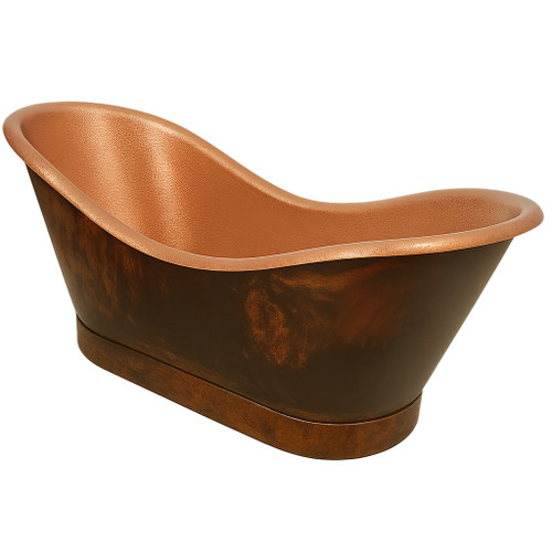 82-inch double-slipper copper bathtub on sale