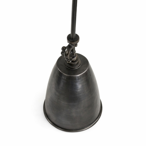 French inspired dark gold brass bell pendant lamp detail view