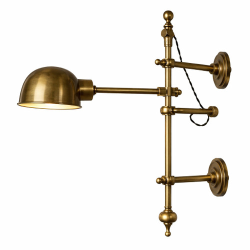 Industrial Brass Task Lamp with Counterweighted Arm