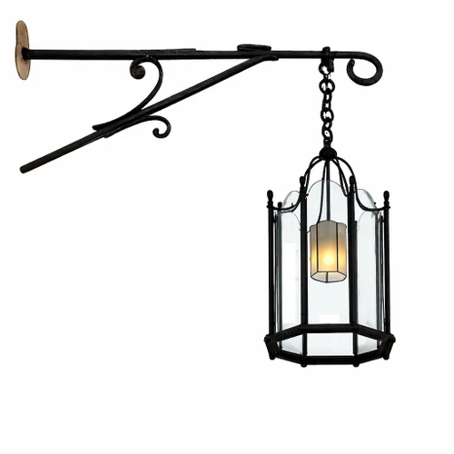 Hand-forged-exterior-wall-lamp-hanging-lantern