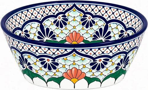 Mexican talavera floral cobalt bath bathroom sink