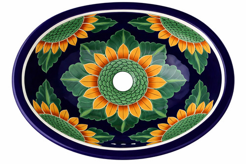 Mexican talavera sunflower sink