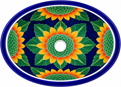 Mexican talavera sunflower sink