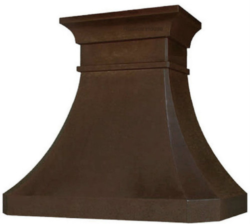 Custom made copper range hood  with dark patina finish